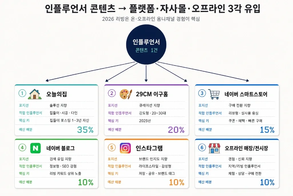 리빙·가전·인테리어 브랜드 인플루언서 플레이북 — 오늘의집·29CM 2026 경쟁 시대에 전환 만드는 4가지 구조 - 이미지 3